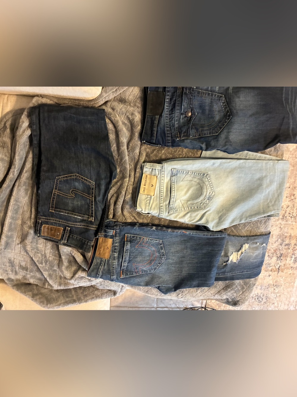 True Religion/Silver Men's Jeans Trio +1 in Dark Blue, Medium Blue & Light Blue